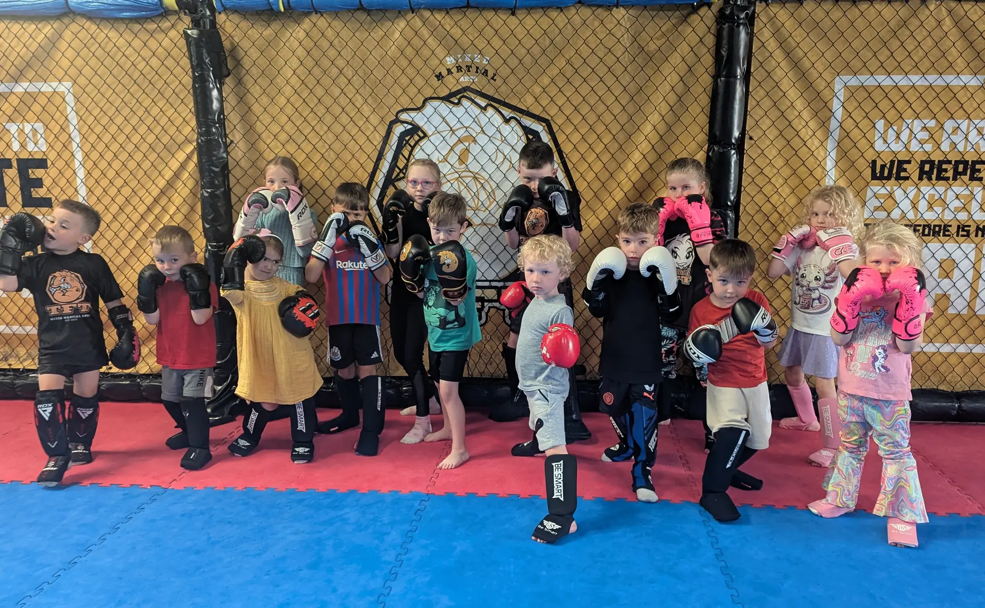 Lil Fish children ready for a class at TFT MMA